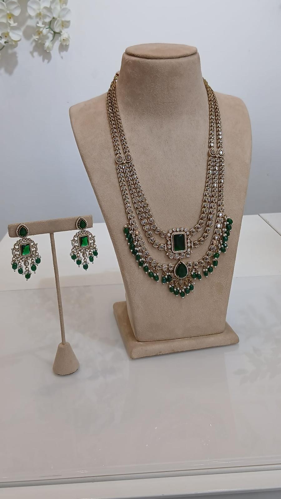 Emerald Multi-Layer Statement Necklace Set