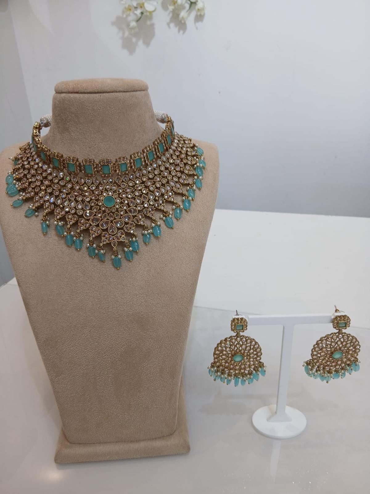 Antique Gold Turquoise Bridal Set
