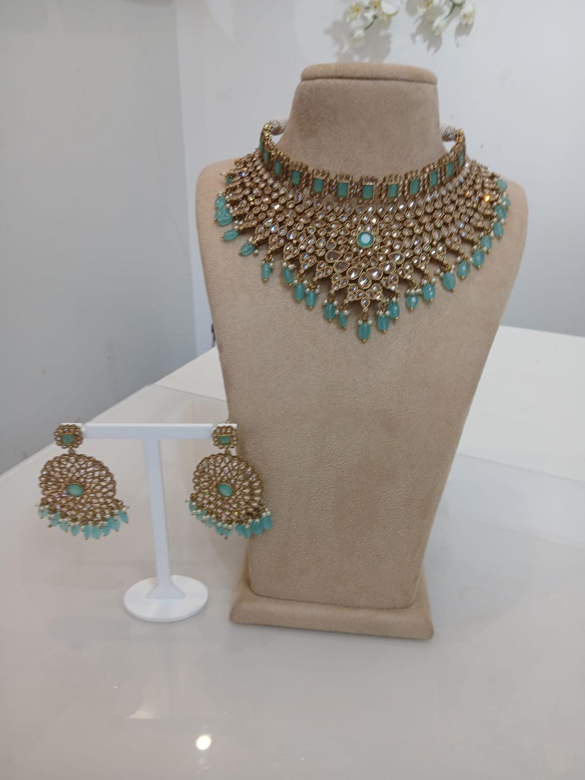 Antique Gold Turquoise Bridal Set