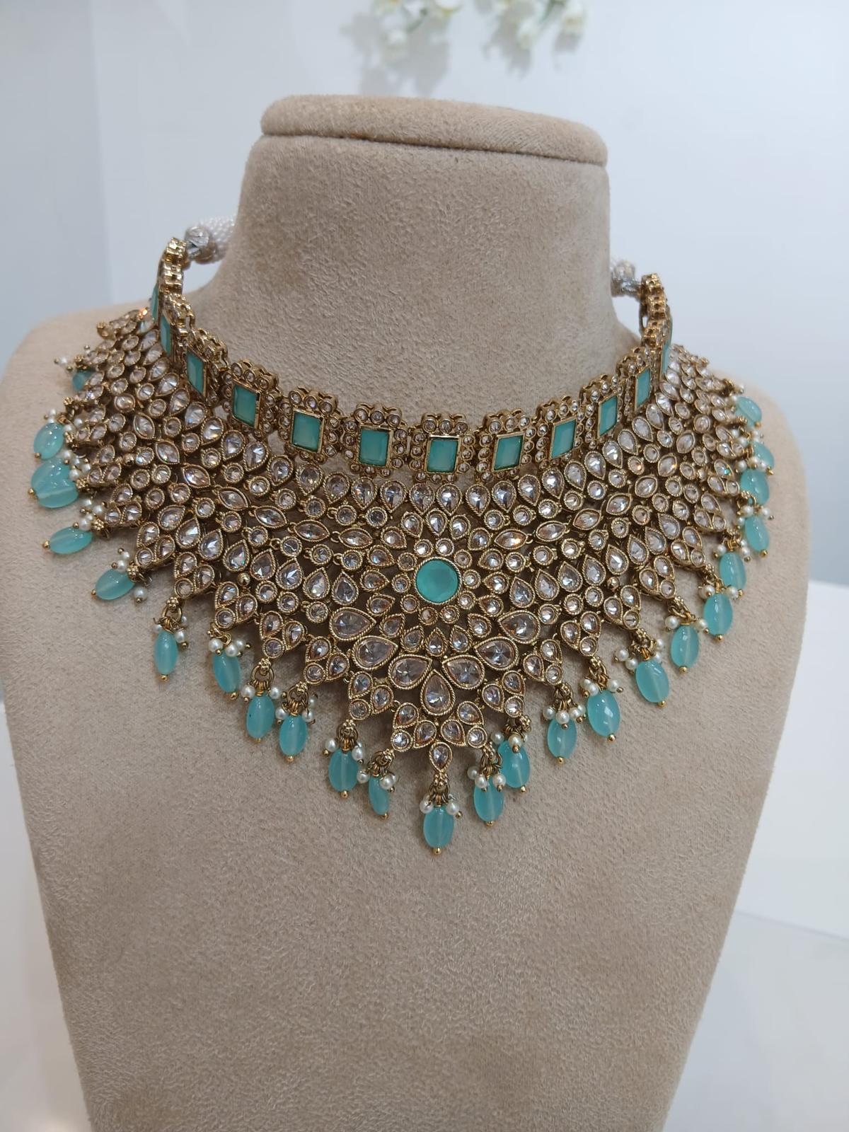 Antique Gold Turquoise Bridal Set