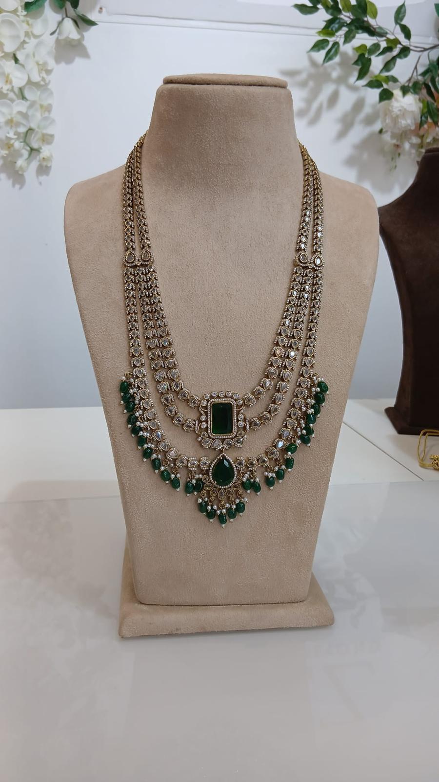 Emerald Multi-Layer Statement Necklace Set