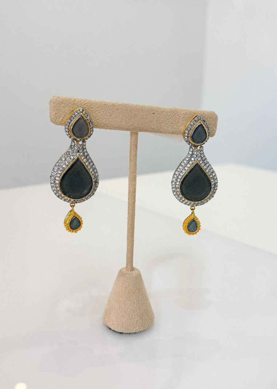 Midnight Teardrop Statement Earrings