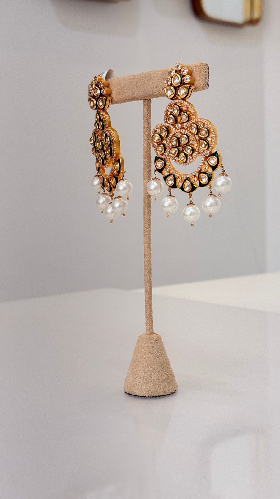 Pearl Drop Kundan Earrings