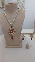 Pearl Drop Ruby Pendant Set