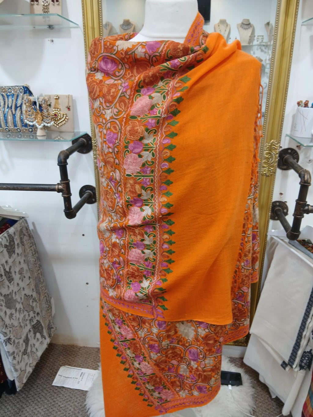 Sunset Garden Kashmiri Embroidered Shawl