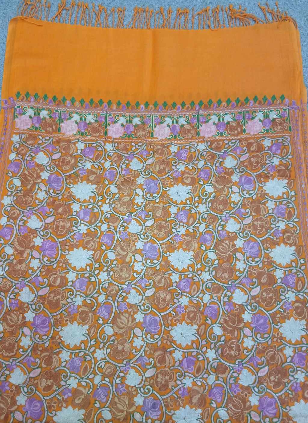 Sunset Garden Kashmiri Embroidered Shawl