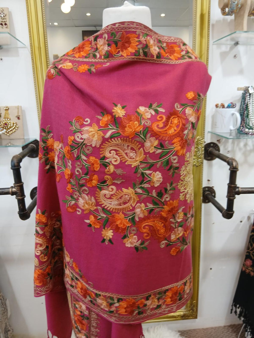 Rosewood Bloom Kashmiri Shawl