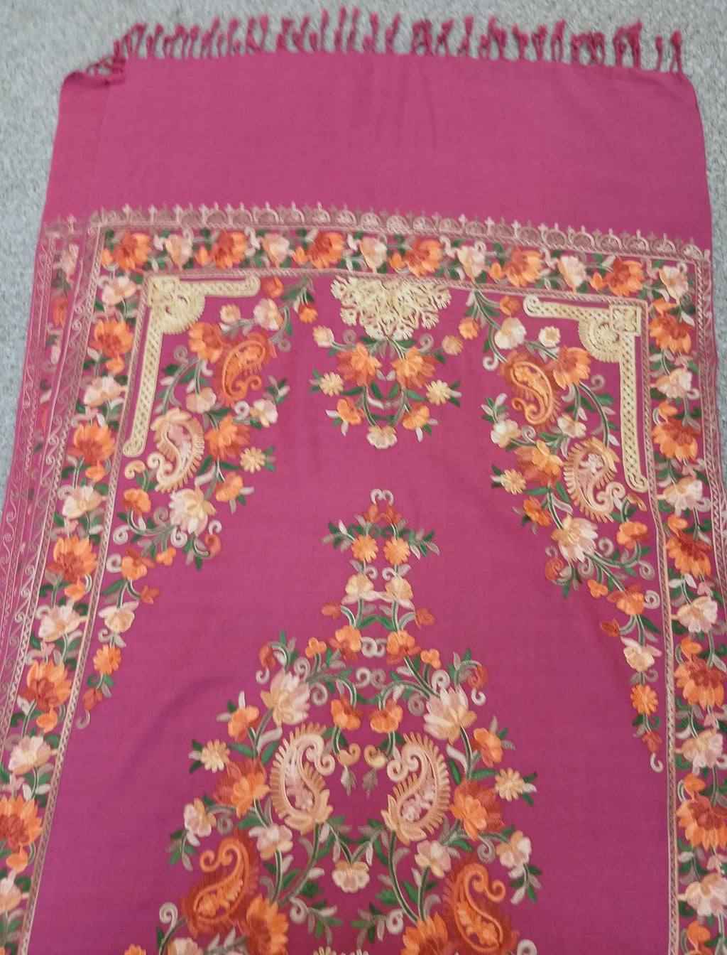 Rosewood Bloom Kashmiri Shawl