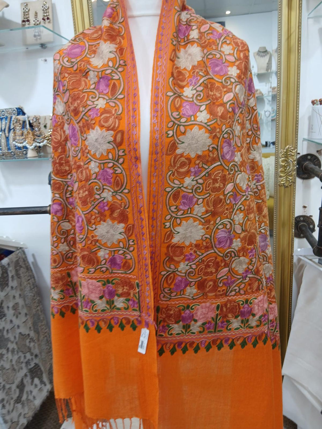 Sunset Garden Kashmiri Embroidered Shawl