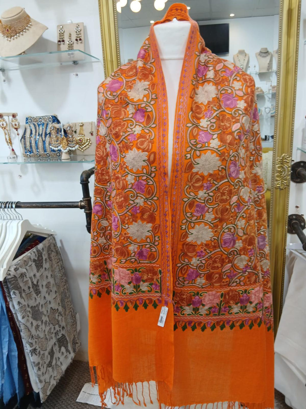 Sunset Garden Kashmiri Embroidered Shawl