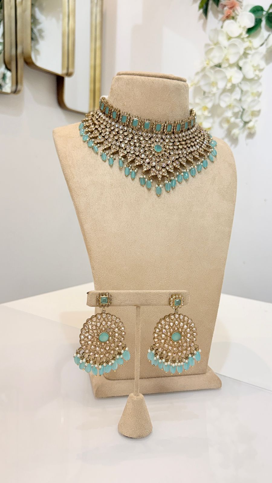 Antique Gold Turquoise Bridal Set