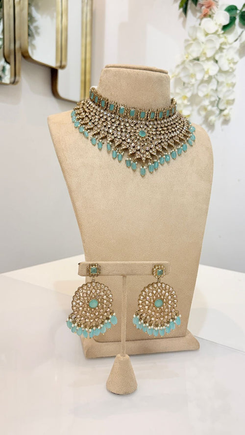Antique Gold Turquoise Bridal Set