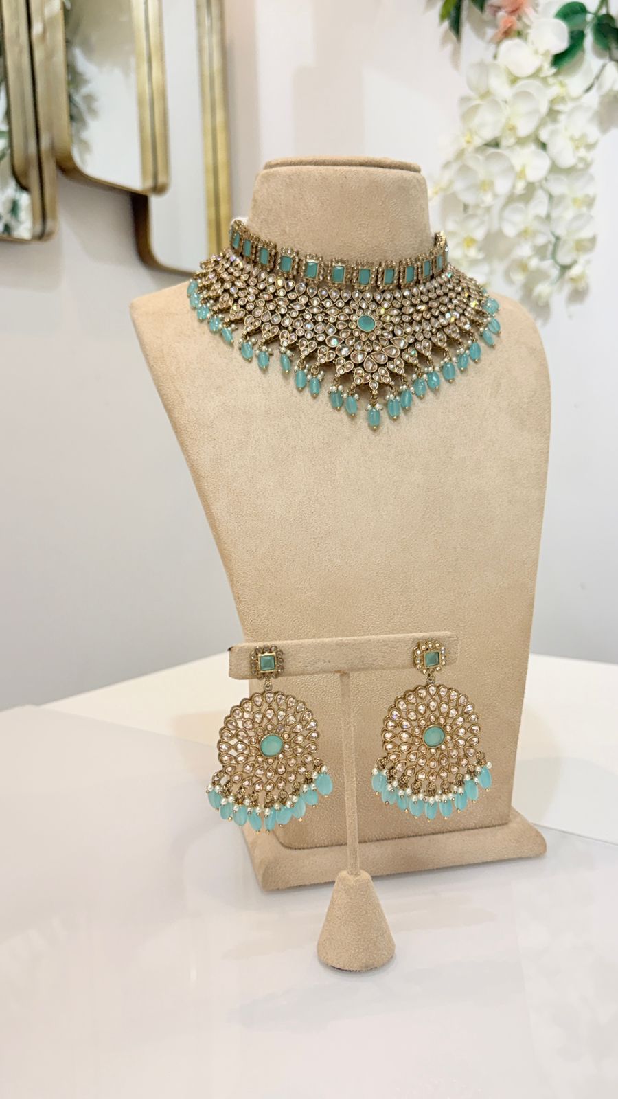 Antique Gold Turquoise Bridal Set
