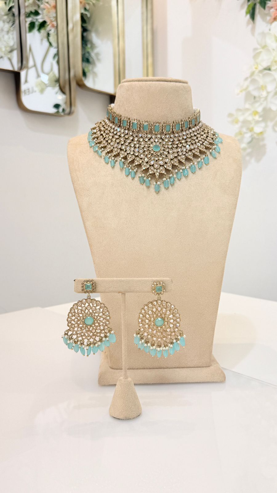 Antique Gold Turquoise Bridal Set