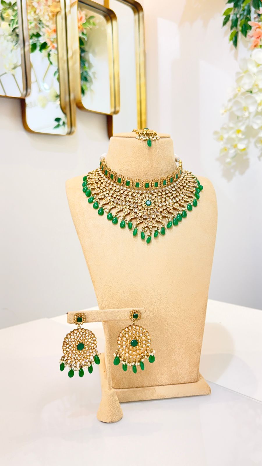 Emerald Kundan Bridal Choker Set
