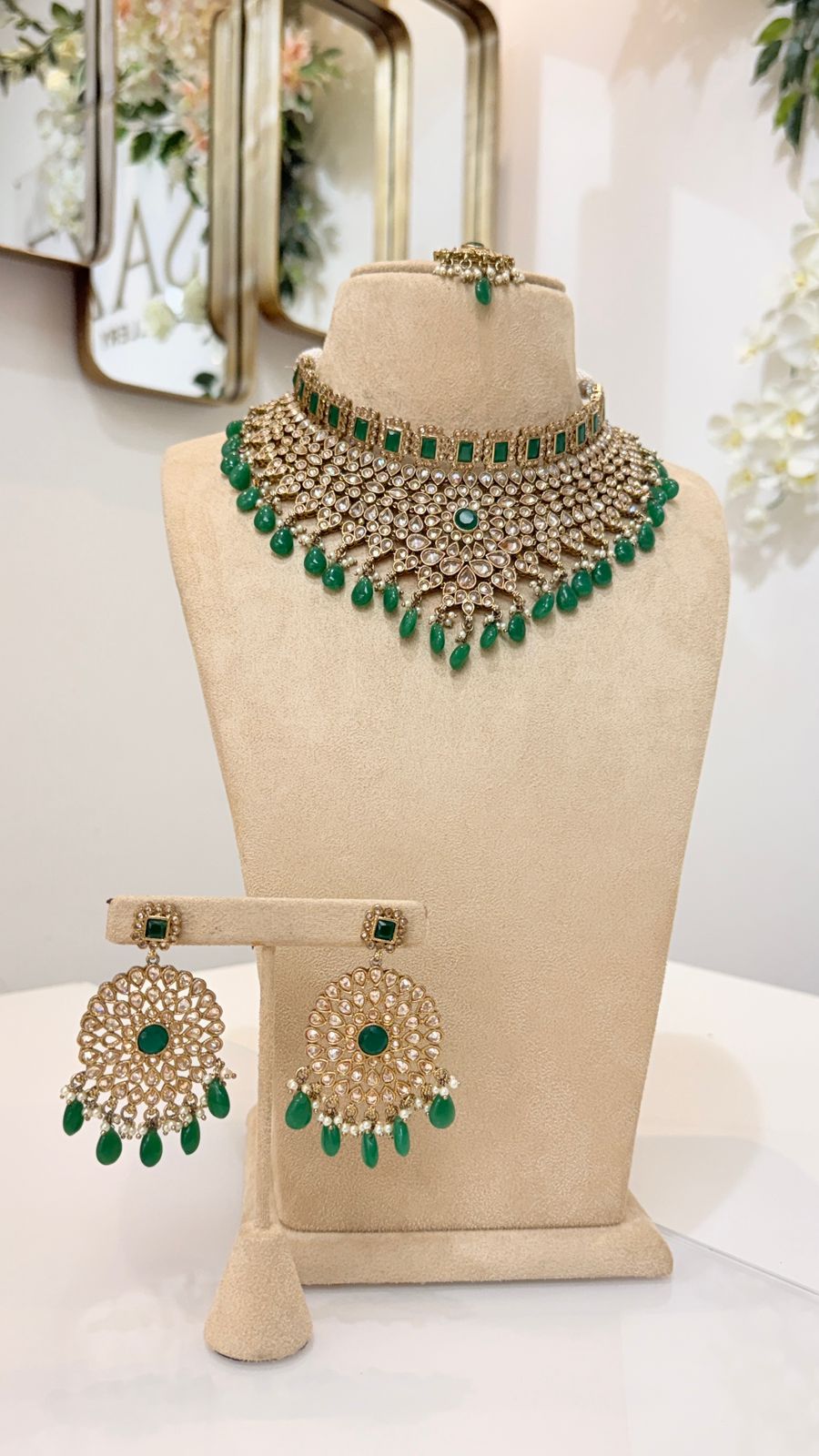 Emerald Kundan Bridal Choker Set