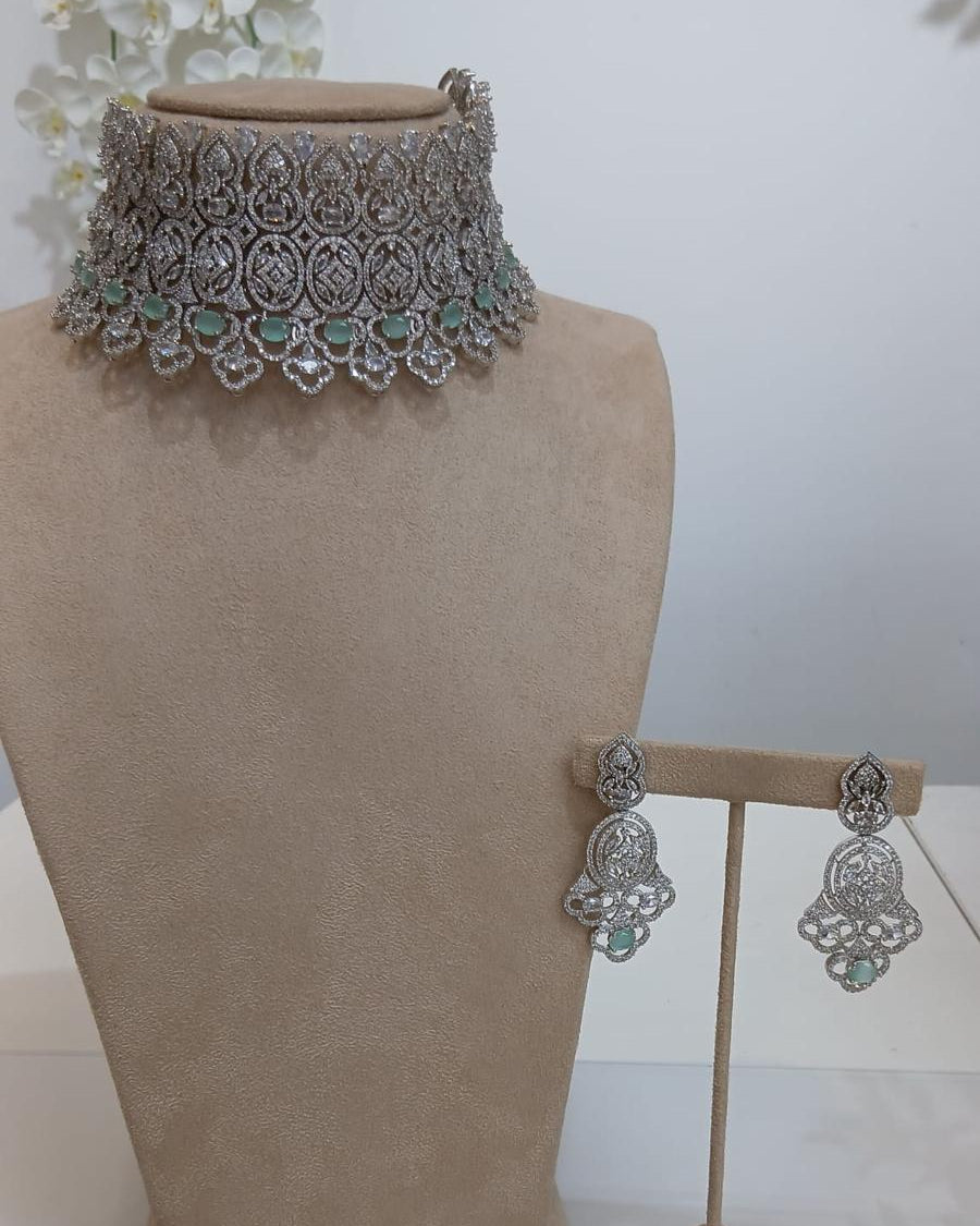 Mint Diamond Choker Set