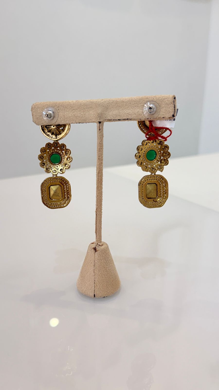 Emerald Kundan Drop Earrings