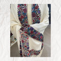 Ivory Kashmiri Aari Embroidery Woolen Shawl - Floral Border