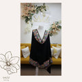 Elegant Black Pashmina Shawl with Vibrant Floral "Aari" Work Border