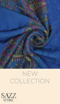 Royal Blue Traditional Paisley Motif Wrap