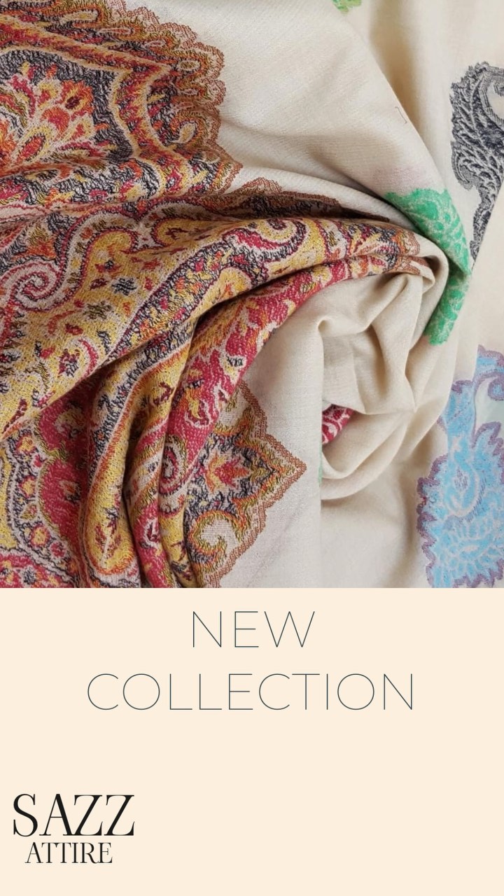 Ivory Cream Multi-Color Paisley Heritage Shawl