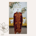 Wine Red Kashmiri Jacket with Mustard Yellow Floral Aari Embroidery