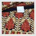 Classic Black Wool Wrap with Terracotta & Gold Heavy Embroidery
