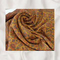 Vintage Ochre Floral Medallion & Paisley Wool Shawl