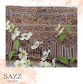 Vintage Floral Jaal Shawl – Earthy Tones & Striped Border