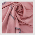 Dusty Rose Embroidered Border Cashmere Wrap