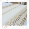 Cream Off-White Pashmina Stole with Swarovski Crystal Chevron Border
