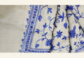 Ivory Pashmina Shawl with Royal Blue Kashmiri Aari Embroidery