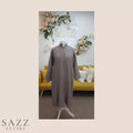 Classic Slate Grey Minimalist Long Woolen Jacket