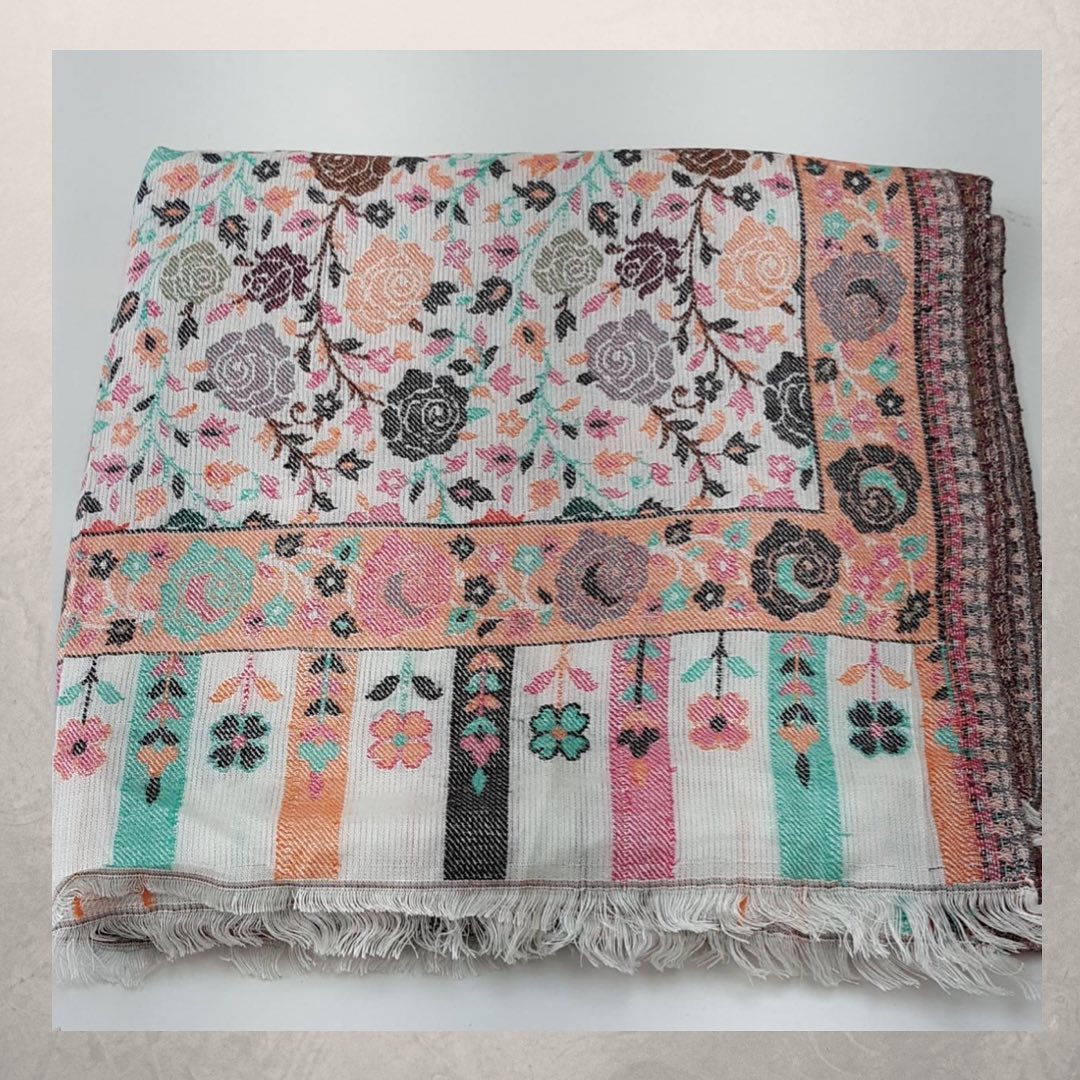 Pastel Multi-Tone Rose Garden Printed Scarf