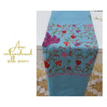 Sky Blue Aari Embroidered Silk Saree with Floral Vine Border
