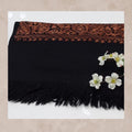 Midnight Black Pashmina Shawl with Rust Copper Tilla Border