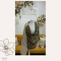 Ivory Cream Pashmina Shawl with Green and Orange Floral Embroidery