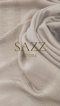 Luxury Stone-Encrusted Shimmer Hijab – Champagne Nude