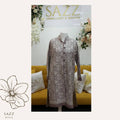 Silver-Grey Intricate Lattice Embroidered Pashmina Jacket