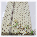 Minimalist Ivory Shawl with Tiny Floral Sprig Print