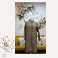 Golden Bloom Geometric Embroidered Longline Jacket