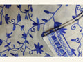 Electric Blue Kashmiri Floral Embroidery Shawl – Cream Base