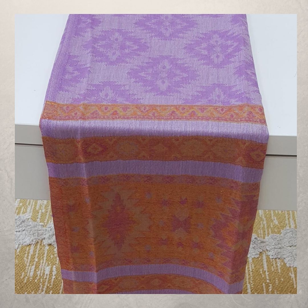Soft Lavender & Peach Reversible Jaquard Shawl with Intricate Diamond Motif