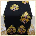 Black Chiffon Dupatta with Gold & Rose Gold Aari Embroidery