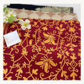 Deep Maroon Aari Work Shawl with Mustard Vine Embroidery