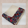 Ivory Cream Pashmina Style Shawl with Multi-Color Floral Aari Embroidery