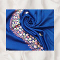 Royal Blue Kashmiri Pashmina Shawl with Multi-Color Floral Aari Embroidery
