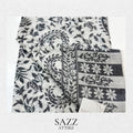 Classic Monochrome Paisley Jaal Print Stole – Black and White Heritage Wrap