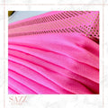 Hot Pink Pleated Chiffon Scarf with Gold Studded Embellished Border
